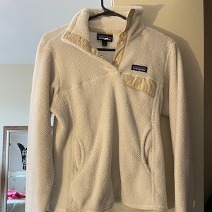 Cream/White Patagonia Quarter Fleece